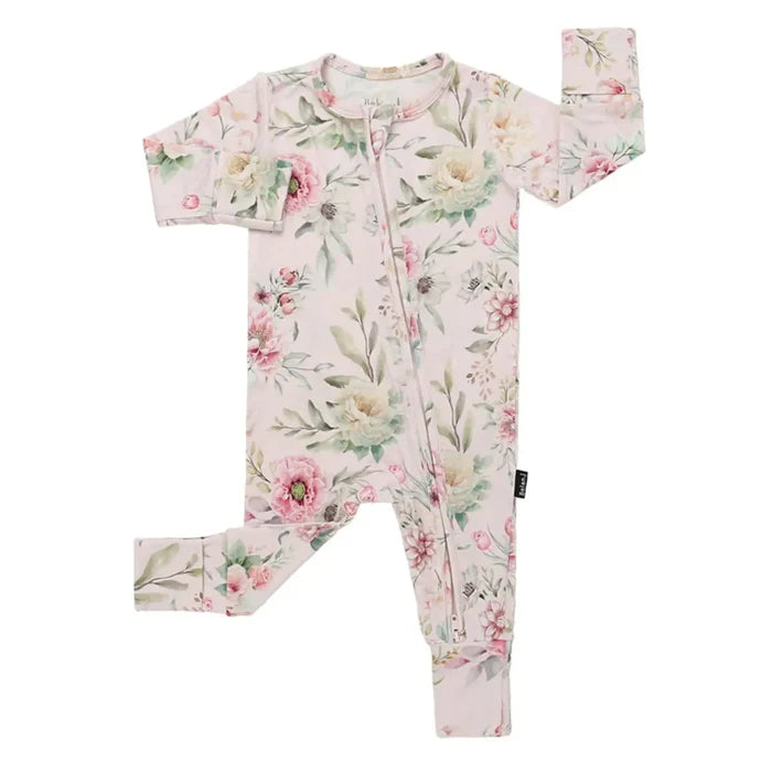 Belan J - Bamboo 2-Way Zipper Romper - Floral Bliss-Footies + Rompers (Basic)-3-6M-Posh Baby