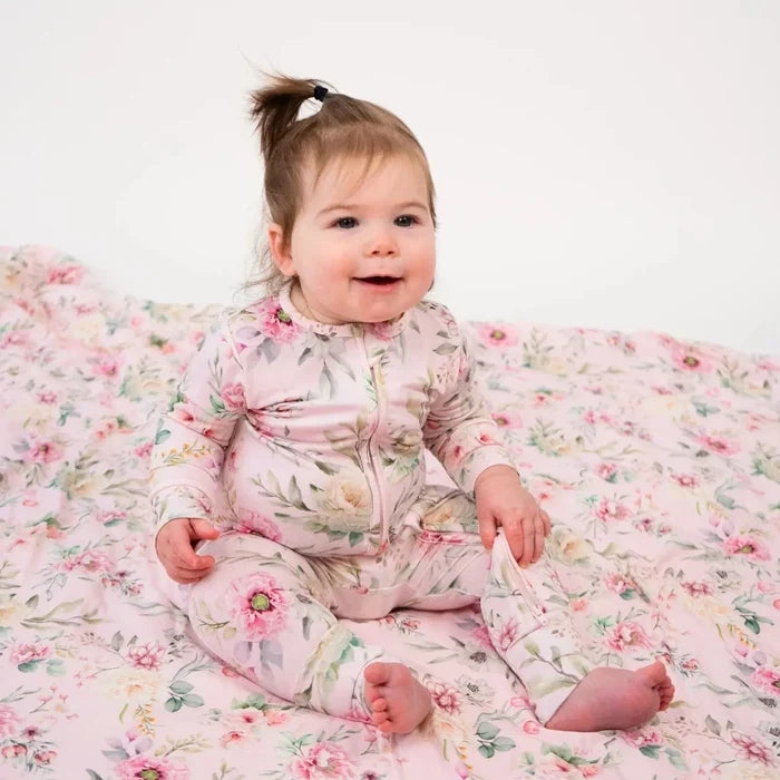 Belan J - Bamboo 2-Way Zipper Romper - Floral Bliss-Footies + Rompers (Basic)-3-6M-Posh Baby