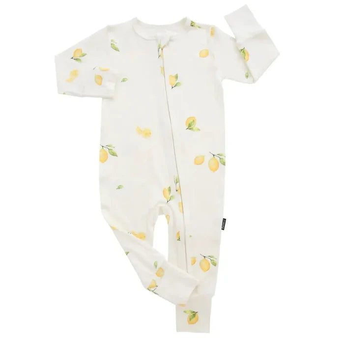Belan J - Bamboo 2-Way Zipper Romper - Lemons-Footies + Rompers (Basic)-3-6M-Posh Baby