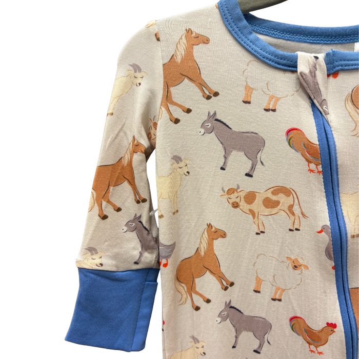 Bestaroo - Bamboo 2-Way Zipper Romper - Farm Animals
