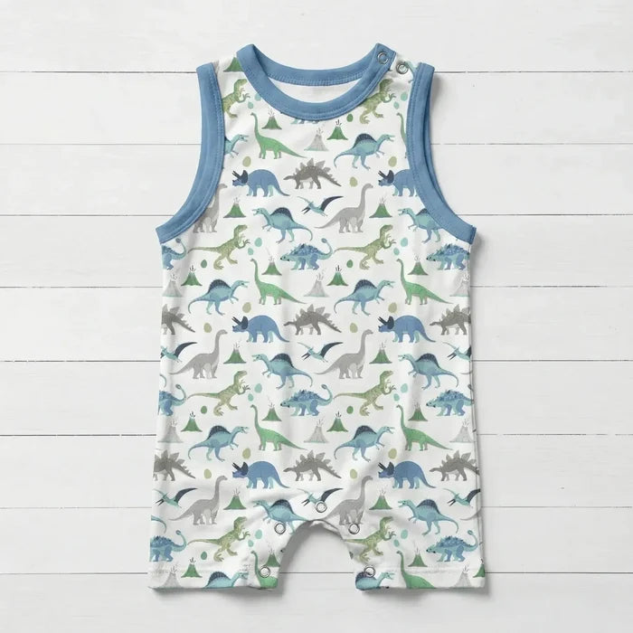 Bestaroo - Bamboo Shortie Romper - Dinos
