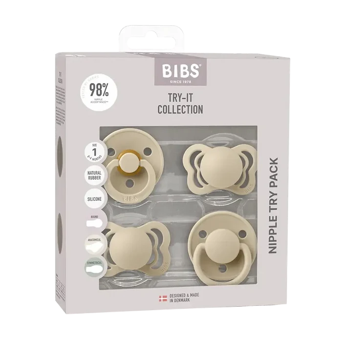 BIBS - Try-It Collection Pacifier 4-Pack – Vanilla