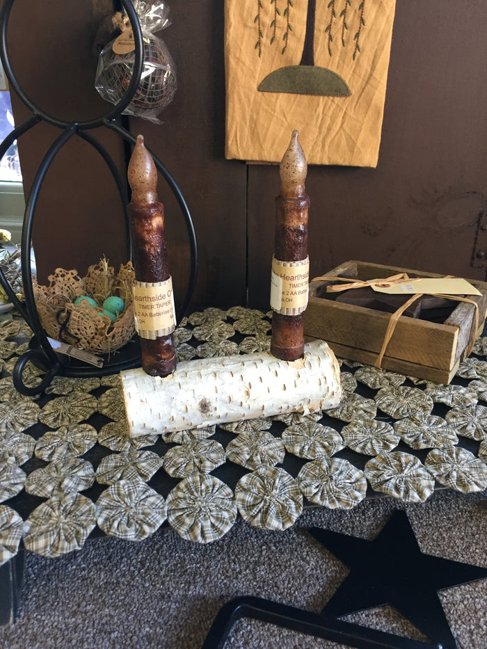 Birch Log 2 Candle Holder