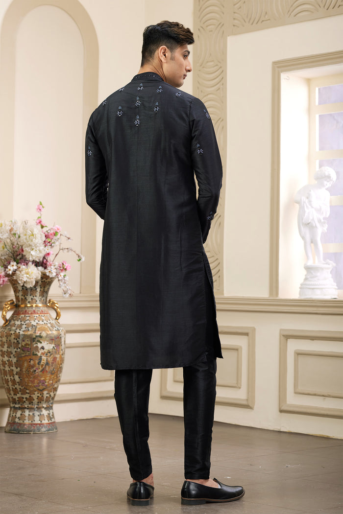 Black Art Banarasi Silk Kurta Pajama