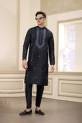 Black Art Banarasi Silk Kurta