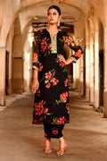 Black Chiffon Kurta Set