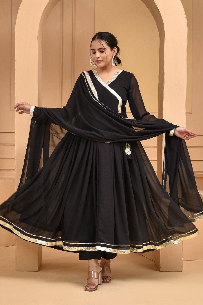 Black Georgette Kurta Set