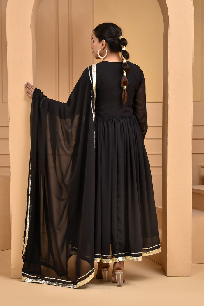Black Georgette Kurta Set