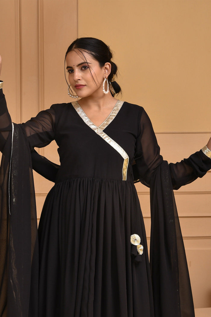 Black Georgette Kurta Set