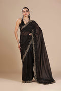 Black Lurex Chiffon Embroidered Saree