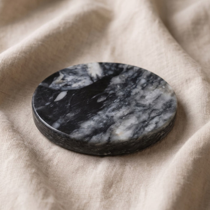 Black Marble Soap Dish, styled at home