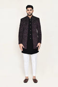 Black Velvet Sherwani Set