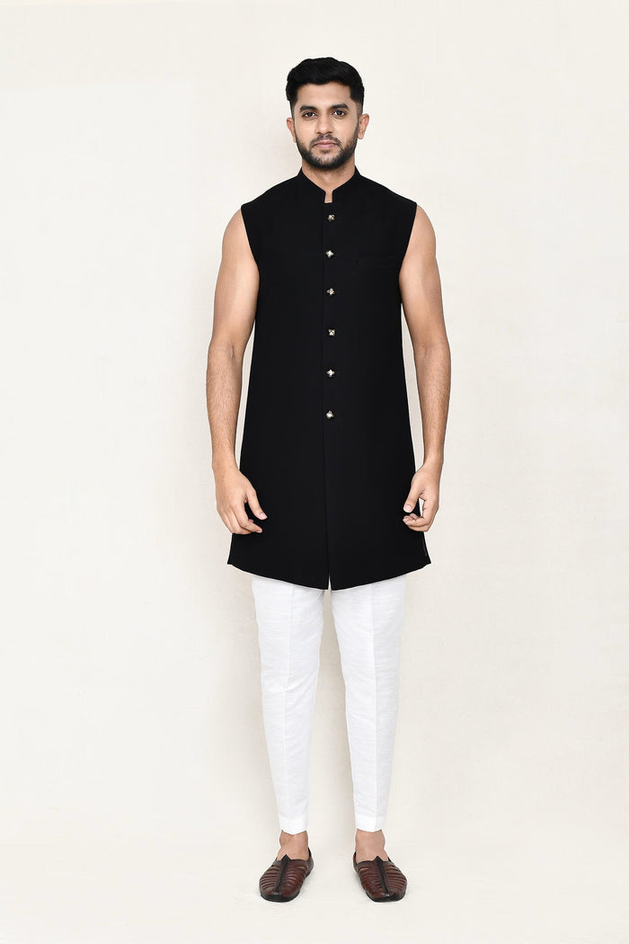 Black Velvet Sherwani Set
