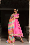 Blossom Pink Wrap Anarkali Set
