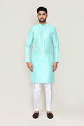 Blue Jacquard Kurta Set