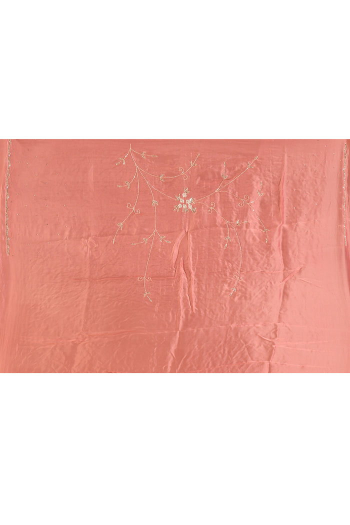 Blush Petal Floral Jaal Silk Blend Embrodiery Saree