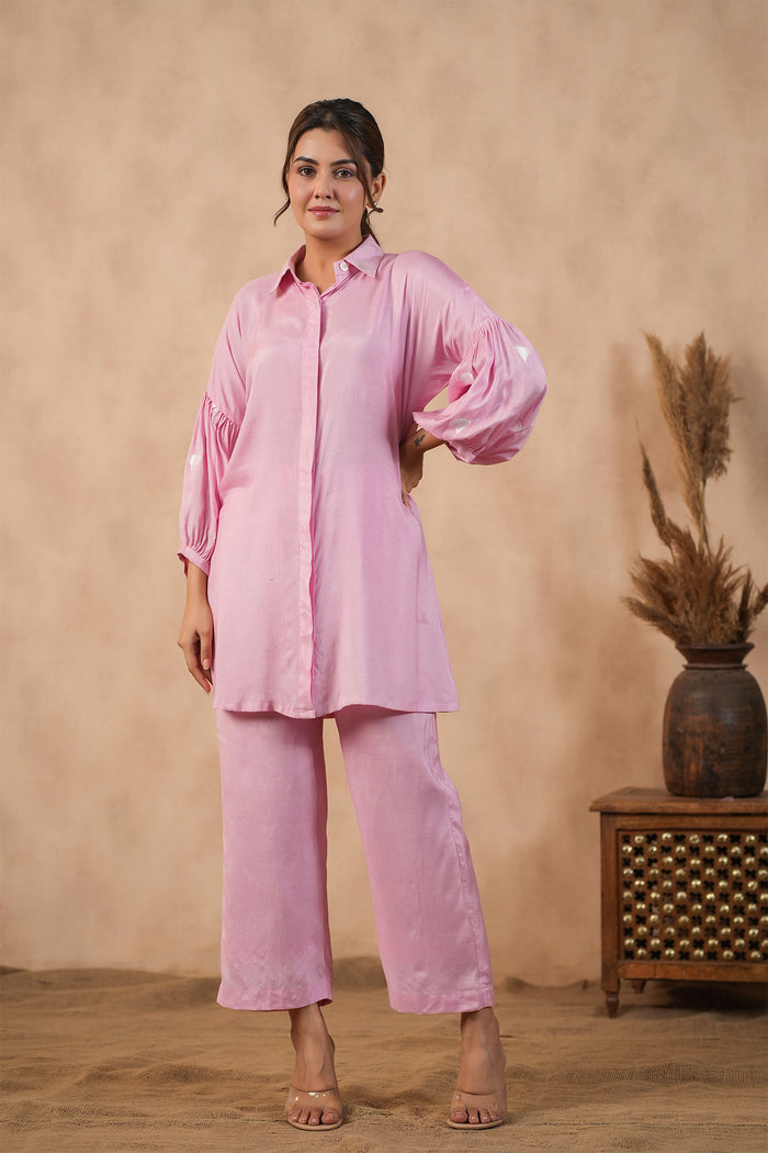 <img> Blush Pink Santoon Co-Ord Set