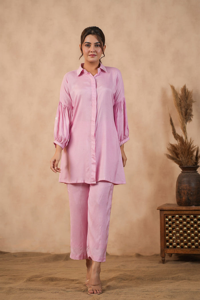<img> Blush Pink Santoon Co-Ord Set