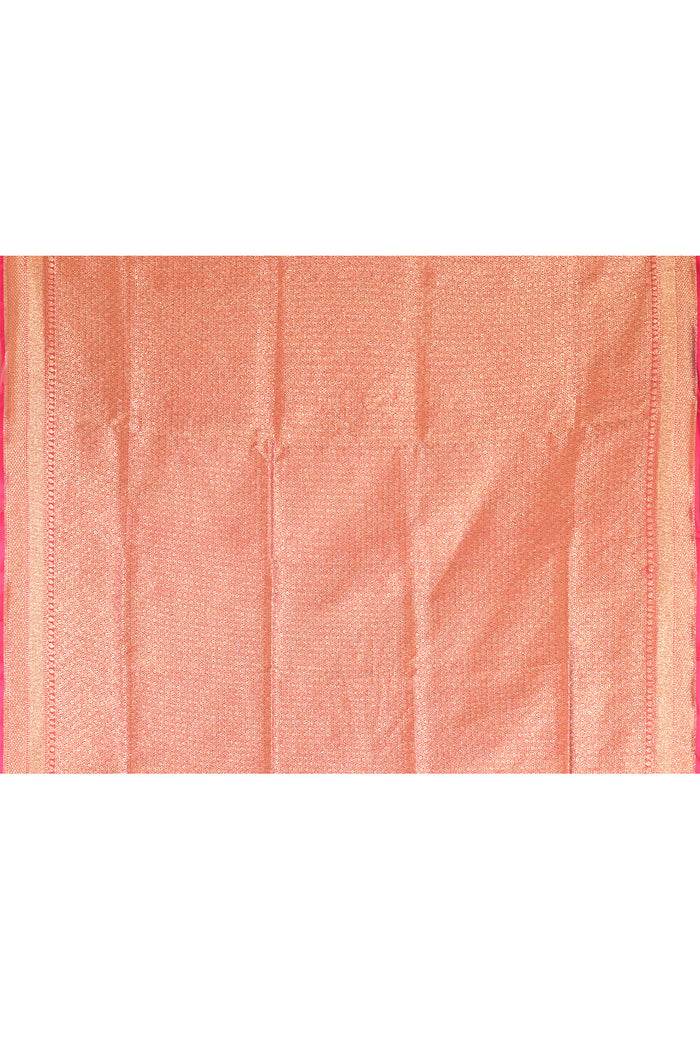 Blush Pink With Glod Zari Floral Butti In Banarasi Silk Saree