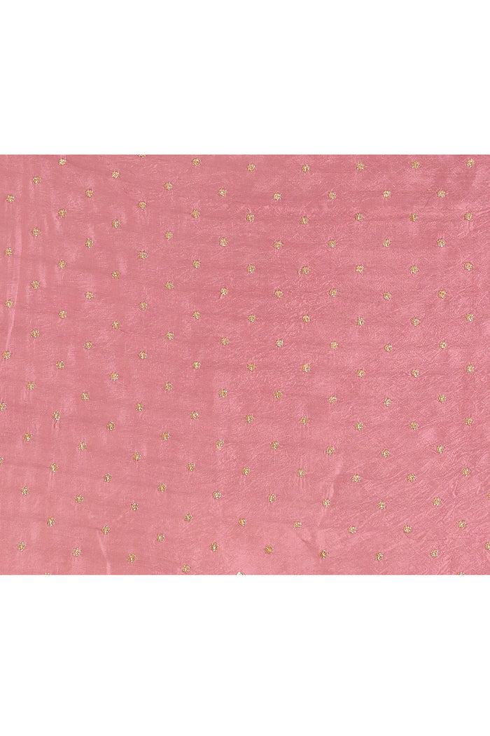 Blush Pink With Gold Zari Butti Embroidery Tissue Saree