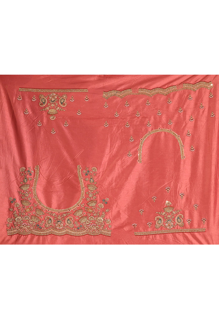 Blush Pink With Ornate Stone Embellished Scallop Border Designer Tissue Saree