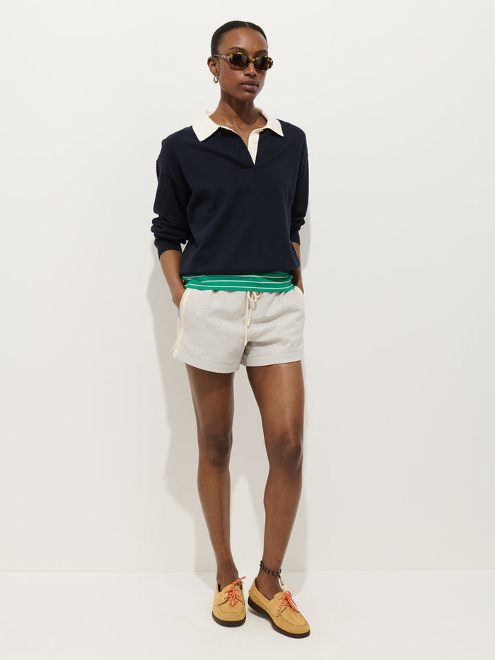Bond St Polo in Cotton Cashmere - Navy
