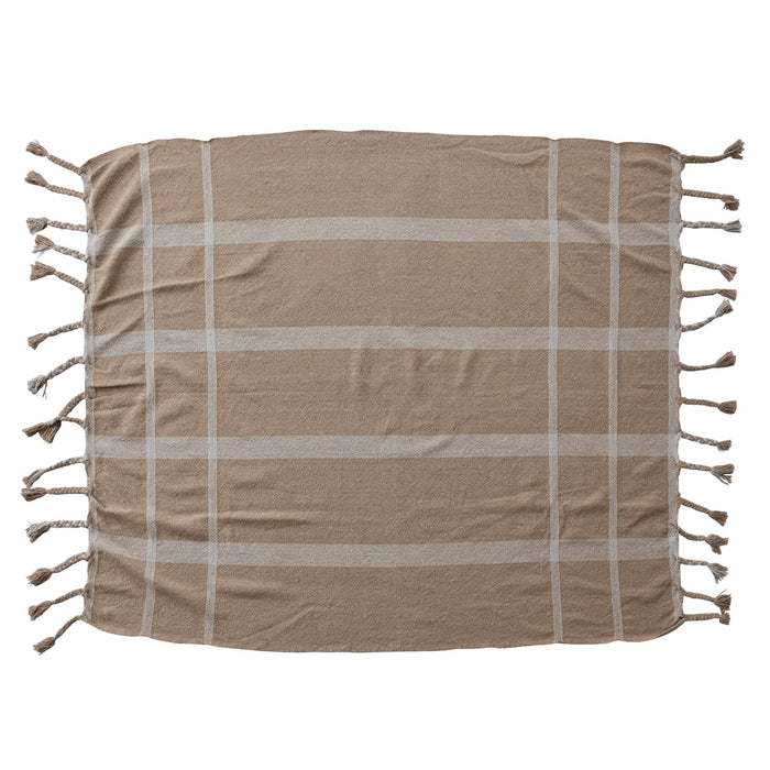 Braided Fringe Striped Throw - Madison's Niche