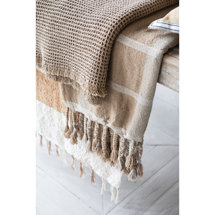 Braided Fringe Striped Throw - Madison's Niche