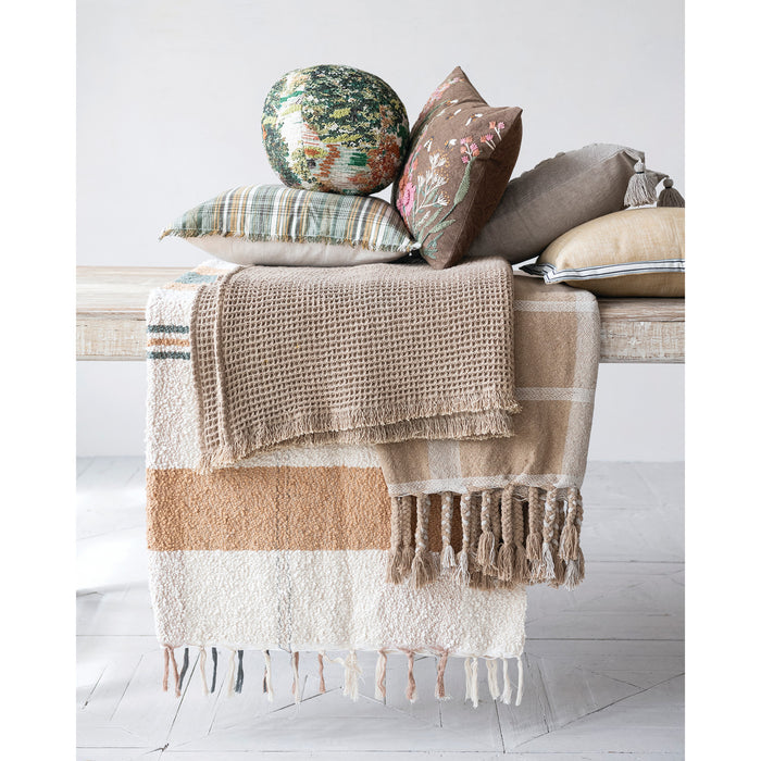Braided Fringe Striped Throw - Madison's Niche