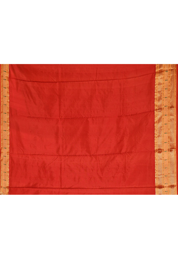 Brick Red Traditional Pathani Silk Saree