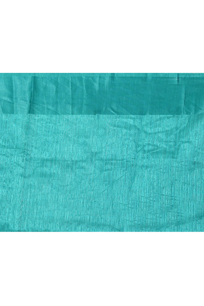 Bright Green Embroidered Tussar Saree