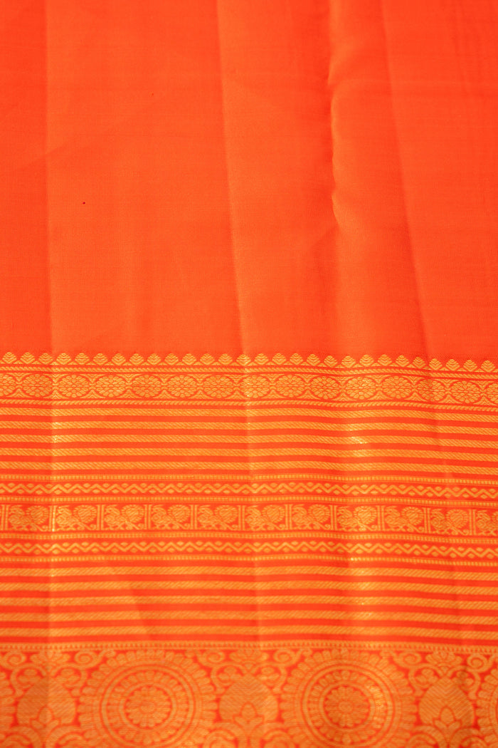 Bright Orange Kanjivaram Silk Saree