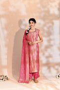 Bright Pink Tissue Silk Banarasi Kurta Set