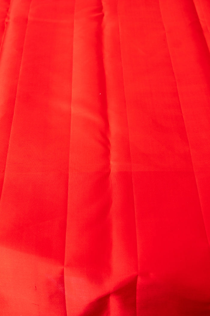 Bright Red Floral Kanjivaram Silk Saree