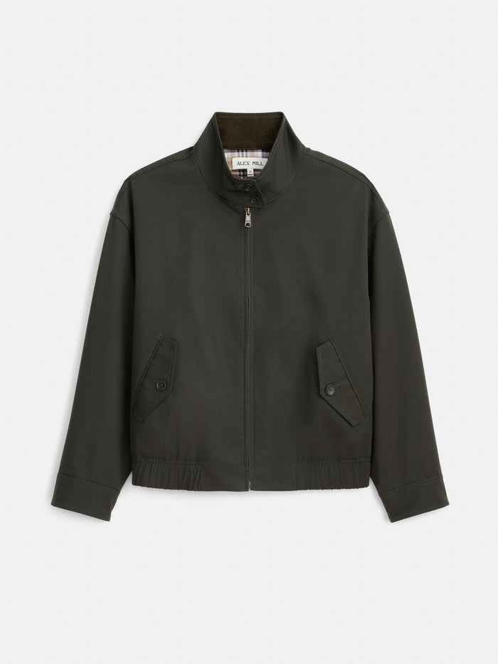 Brighton Zip Jacket in Twill Gabardine - Autumn Green