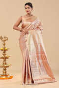 Brown Rust Kanjivaram Saree With Designer Border