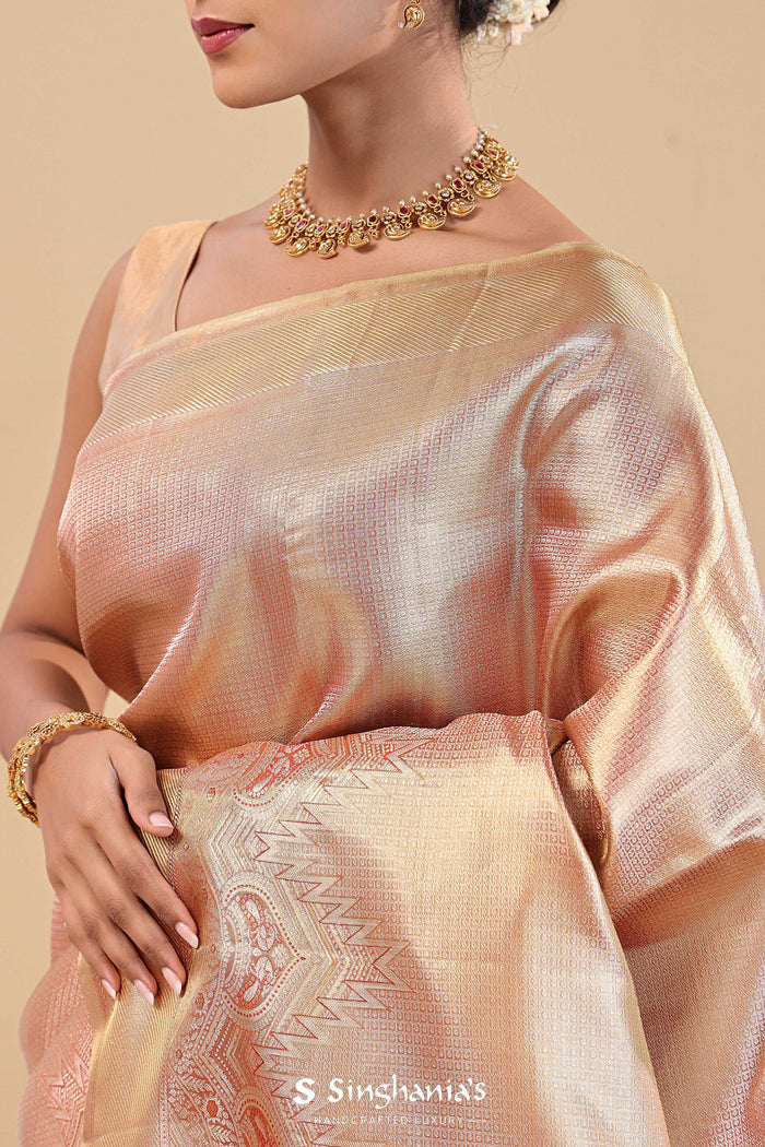 Brown Rust Kanjivaram Saree With Designer Border