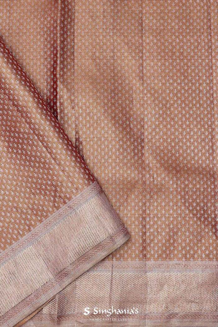 Brown Rust Kanjivaram Saree With Designer Border