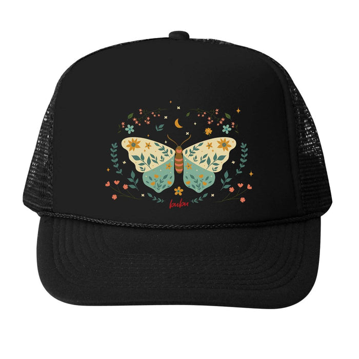 Bubu - Black Trucker Hat - Butterfly-Hats-3-18M-Posh Baby