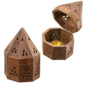 Burner: Wooden Tee-Pee style Incense Cone Burner