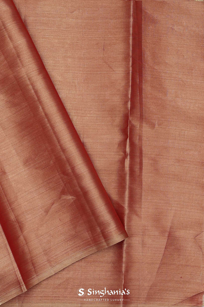 <img> Burnt Sienna Kanjivaram Saree With Gold Zari