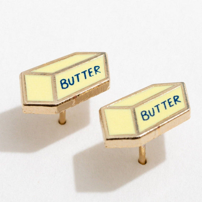 Butter Enamel Stud Earrings