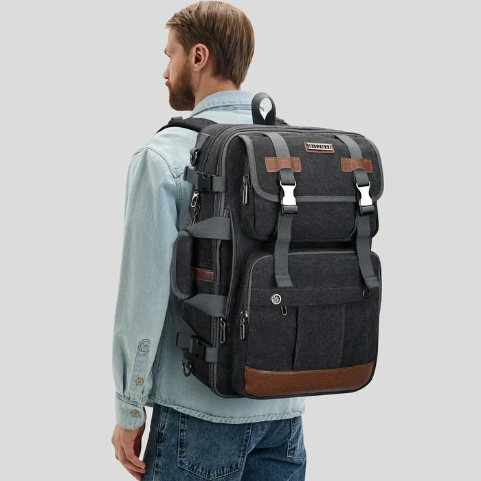 Canvas 3‑in‑1 Carry on Travel Backpack, carry handle detail