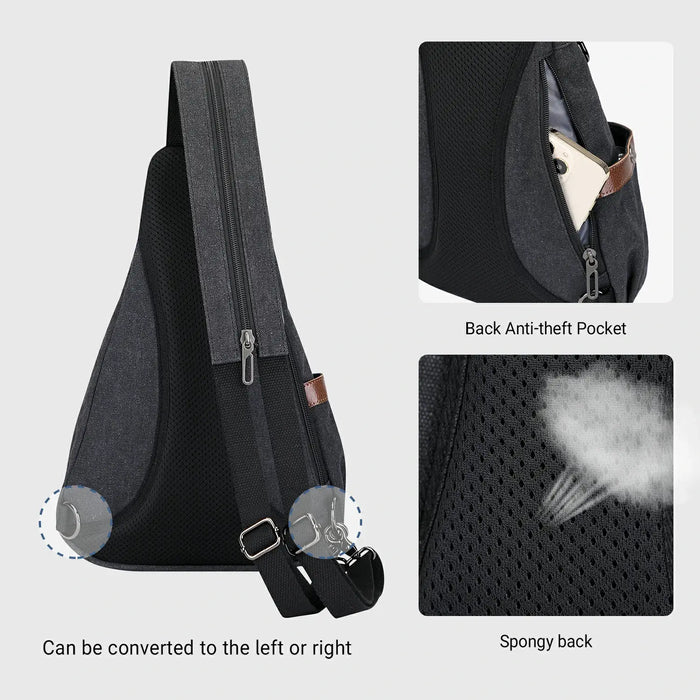 WITZMAN A8003 canvas sling bag product view 7