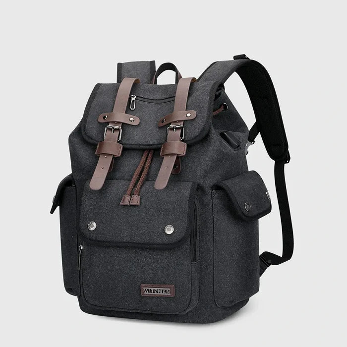 WITZMAN A8004-2 canvas travel backpack product view 2