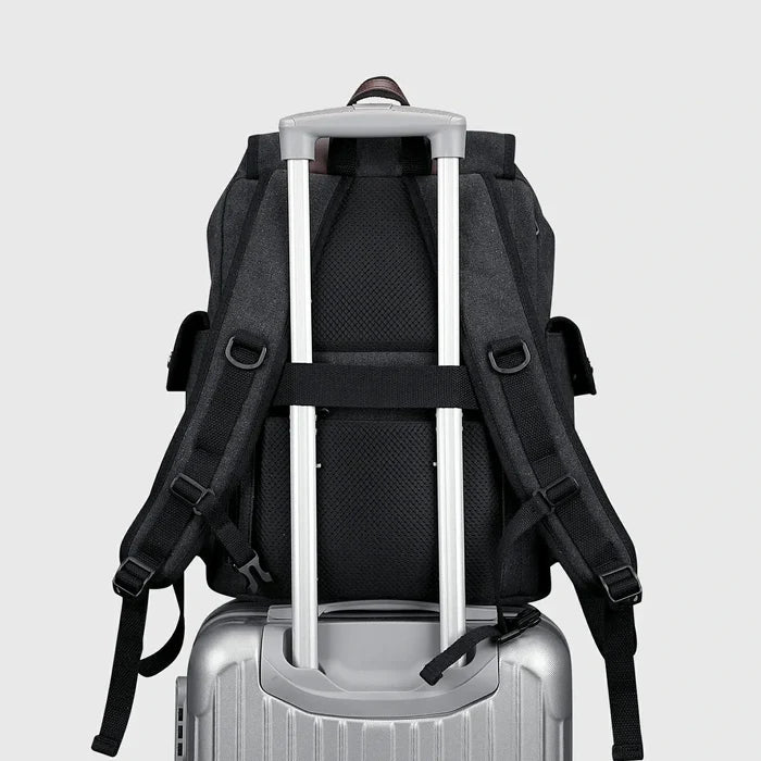 WITZMAN A8004-2 canvas travel backpack product view 8