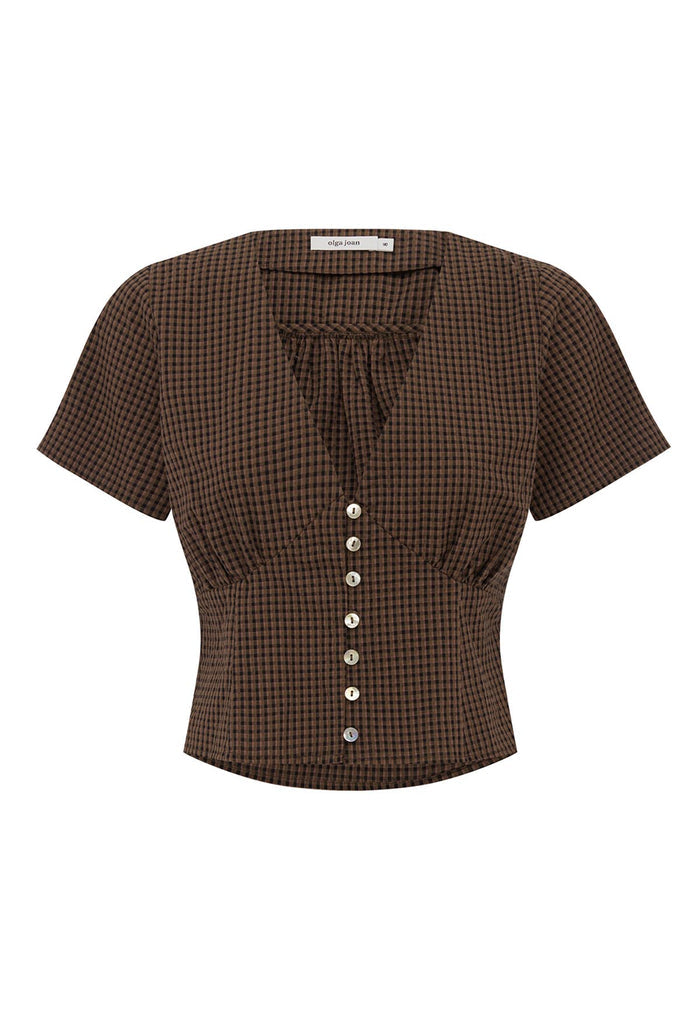 Cap-Sleeve Top Ciocco Check