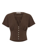 Cap-Sleeve Top Ciocco Check