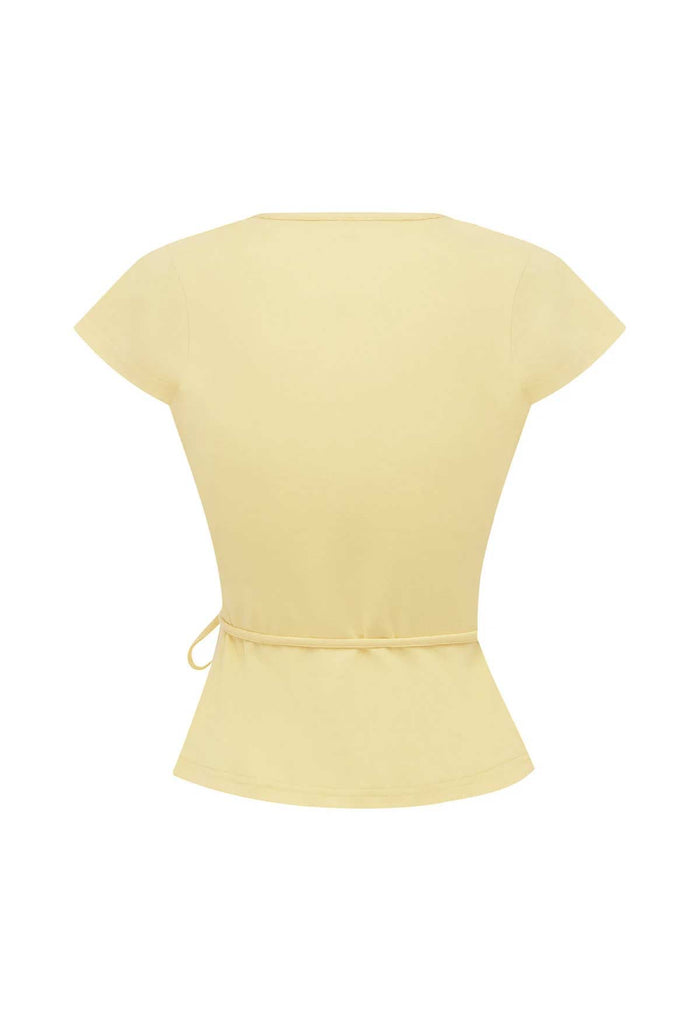 Cap-Sleeve Wrap Top Limone (Original Fit)