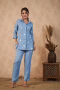 <img> Carolina Blue Santoon Co-Ord Set